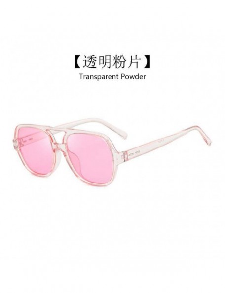 Square Ocean proof UV proof sunglasses polygonal transparent - Transparent Powder Tablets - CB190OZ7TSH $11.31