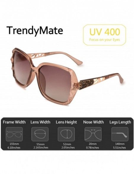 Oversized Women Luxury Classic Oversized Polarized Sunglasses 100% UV Protection Fashion Eyewear - Coffee Frame/Coffee Lens -...