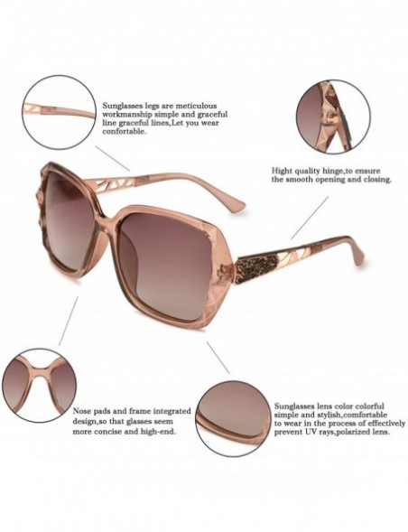 Oversized Women Luxury Classic Oversized Polarized Sunglasses 100% UV Protection Fashion Eyewear - Coffee Frame/Coffee Lens -...