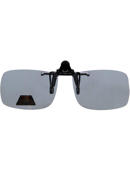 Rectangular Polarized Flip up Sunglasses Clip on - Grey New - CW126NIY0K5 $8.20