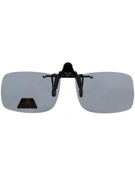 Rectangular Polarized Flip up Sunglasses Clip on - Grey New - CW126NIY0K5 $8.20