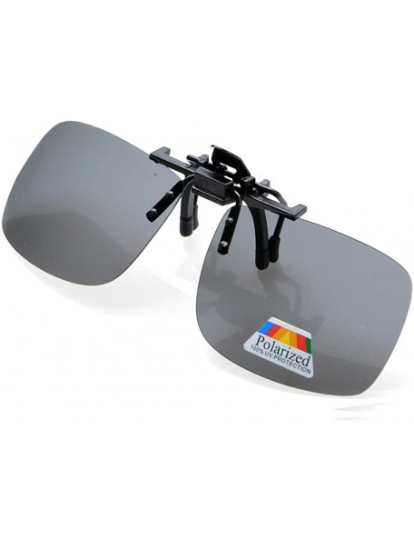 Rectangular Polarized Flip up Sunglasses Clip on - Grey New - CW126NIY0K5 $8.20