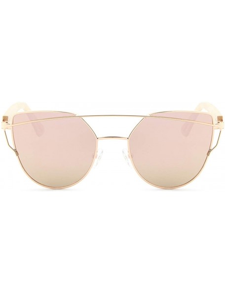 Cat Eye Fashion Vinatge Polarized Cat Eye Sunglasses Bamboo Frame for Women - Pink - CG18R4LW8N7 $11.88