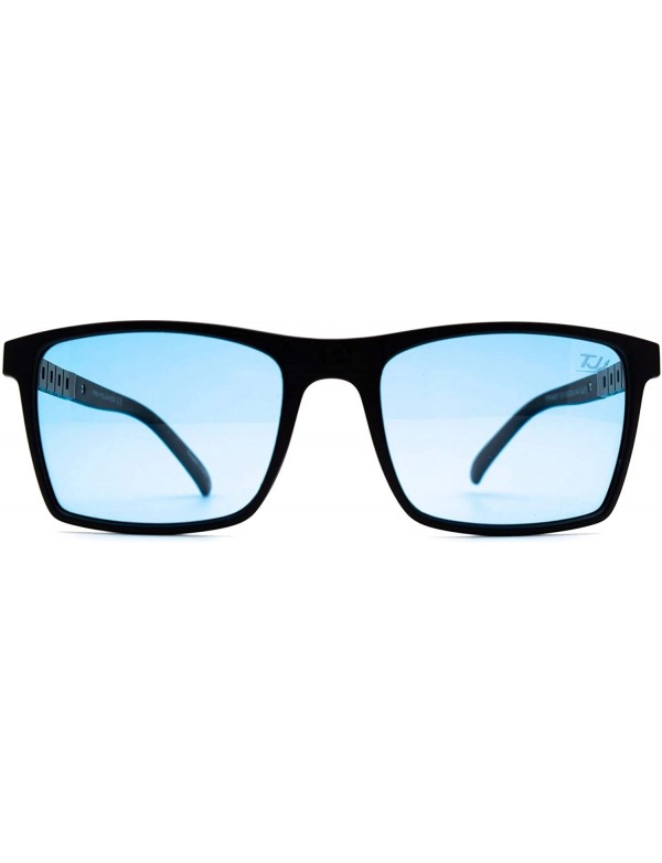 Square p548 Square Style Polarized- for Mens 100% UV PROTECTION - Black-lightblue - C8192TGE2R8 $24.10