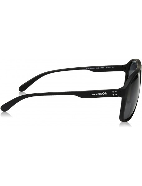 Sport Men's An4243 50-50 Grand Square Sunglasses - Black Rubber/Polarized Grey - CY180GA3XHZ $64.36