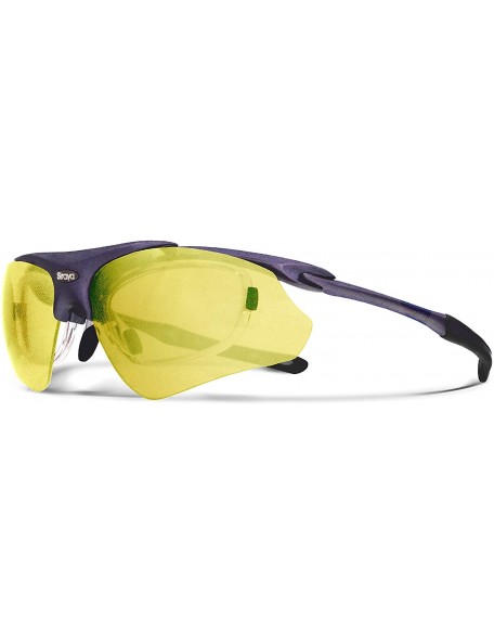 Sport Delta Shiny Purple Running Sunglasses with ZEISS P2140 Yellow Tri-flection Lenses - C918KN2L8U2 $34.75