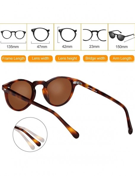 Square Polarized Sunglasses Retro Round Acetate Sun Glasses High Clarity UV400 Protection Lens Sunglasses(UV1430) - CB18N9KNY...