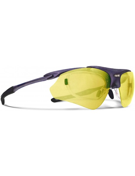 Sport Delta Shiny Purple Running Sunglasses with ZEISS P2140 Yellow Tri-flection Lenses - C918KN2L8U2 $13.54