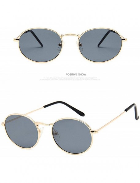 Oval 2019 Small Frame Sunglasses Women Retro Oval Mirror Metal Sun Glasses Vintage Er Lunette De Soleil Femme - CA199CORHH0 $...