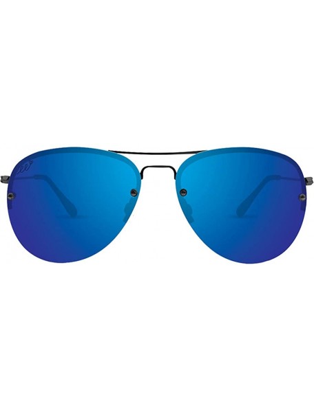 Aviator 2 Epoch Emerson Aviator Polarized Sunglasses Blue Mirror and Smoke Lenses - CW196MTDYKH $41.28