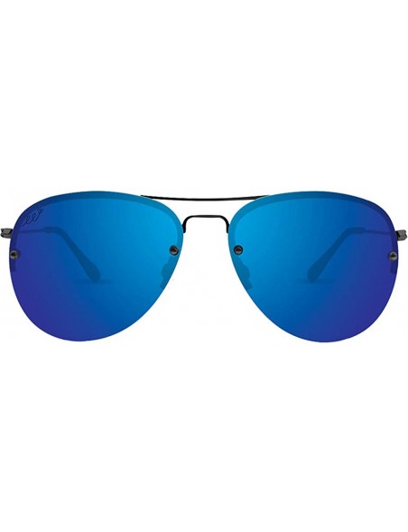 Aviator 2 Epoch Emerson Aviator Polarized Sunglasses Blue Mirror and Smoke Lenses - CW196MTDYKH $41.28