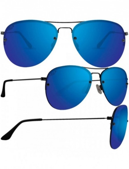 Aviator 2 Epoch Emerson Aviator Polarized Sunglasses Blue Mirror and Smoke Lenses - CW196MTDYKH $41.28