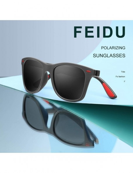 Round Polarized Sunglasses for Men Retro - Polarized Sunglasses for Men Sunglasses Man FD2150 - 1-a-black/Red - C918G92IA3O $...
