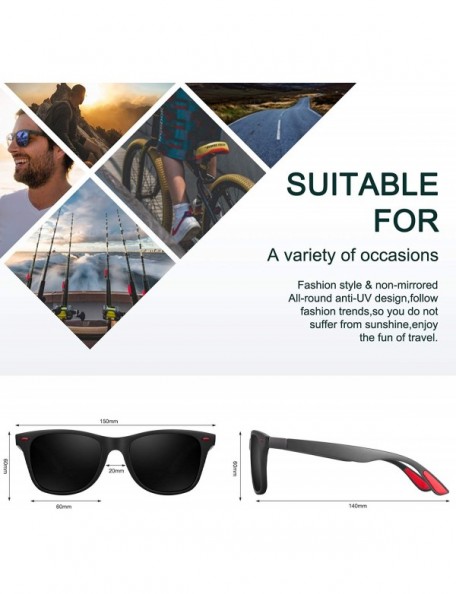 Round Polarized Sunglasses for Men Retro - Polarized Sunglasses for Men Sunglasses Man FD2150 - 1-a-black/Red - C918G92IA3O $...