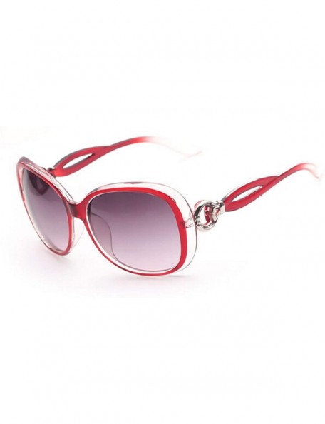 Oversized Polarized Sunglasses Protection Glasses Festival - Transparent Red - CK18TQYTW9G $12.23