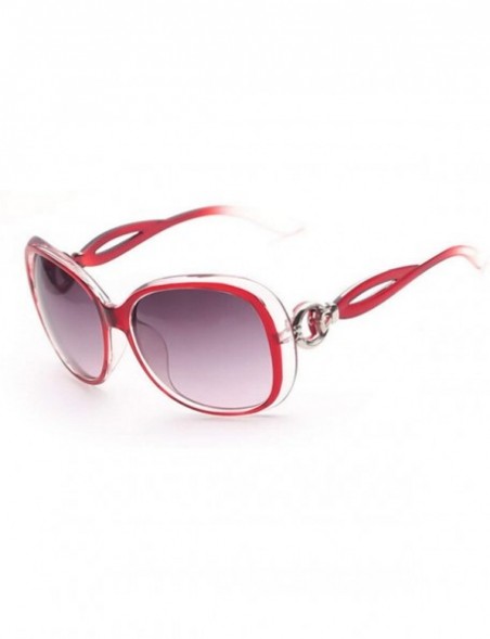 Oversized Polarized Sunglasses Protection Glasses Festival - Transparent Red - CK18TQYTW9G $12.23