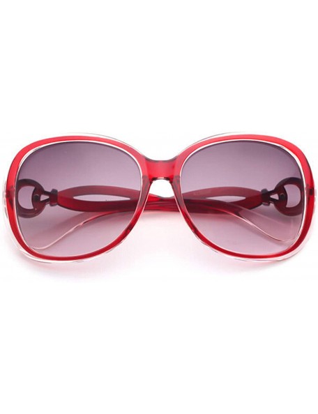 Oversized Polarized Sunglasses Protection Glasses Festival - Transparent Red - CK18TQYTW9G $12.23