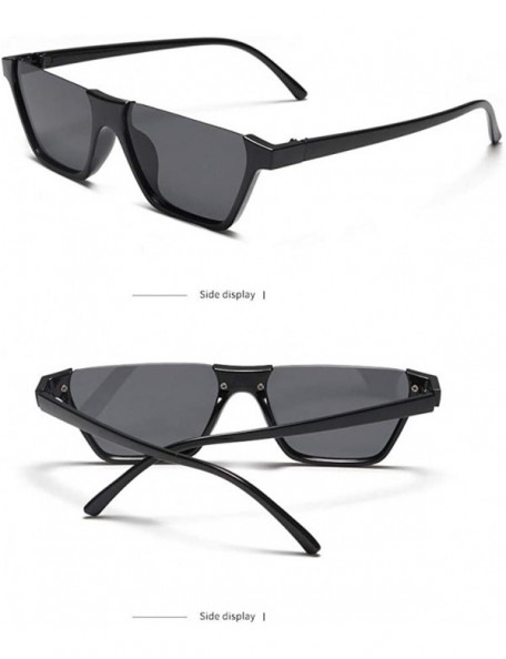 Rimless Sunglasses for Women Men Retro Cateye Plastic Frame UV400 Protection Flat Lens Fashion Eyewear - Black - CV18OQGGCQ6 ...