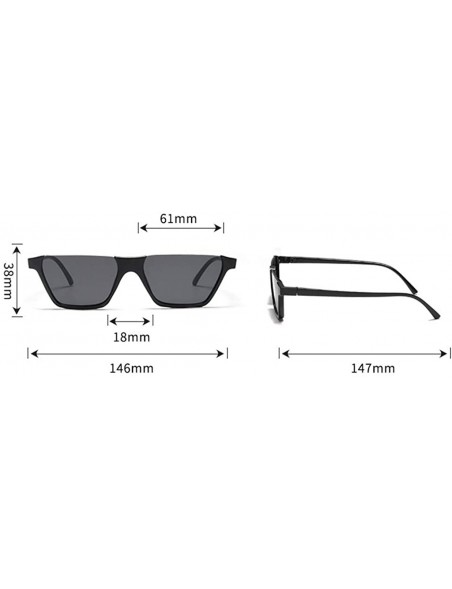 Rimless Sunglasses for Women Men Retro Cateye Plastic Frame UV400 Protection Flat Lens Fashion Eyewear - Black - CV18OQGGCQ6 ...