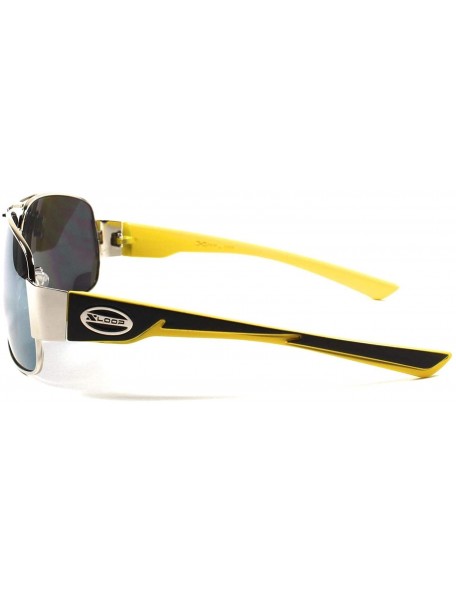 Square Mens Womens Classic Vintage Style Sunglasses Shades Mirror Lens - Yellow - CV18WWGSNO9 $10.27