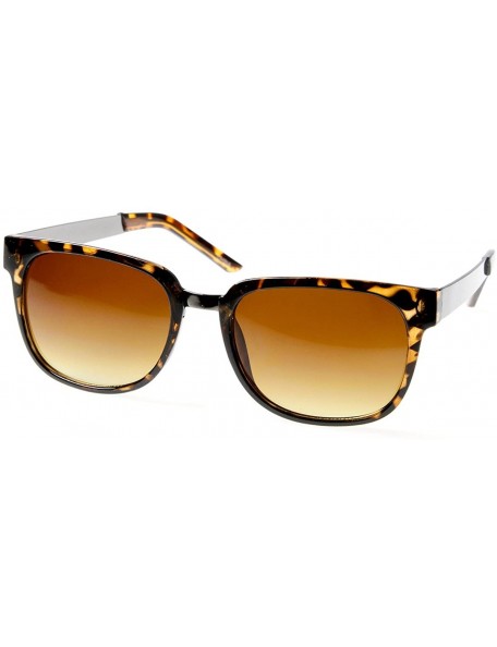 Wayfarer Designer Inspired Horn Rimmed Style Sunglasses with Metal Arms (Tortoise-Gunmetal) - CC11C2N8ZK7 $11.25