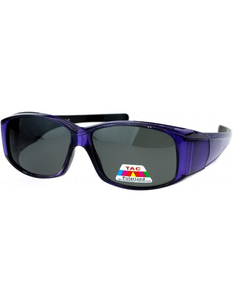 Rectangular Womens Fit Over Glasses Polarized Lens Sunglasses Oval Rectangular - Purple - C41873ESTD3 $14.91