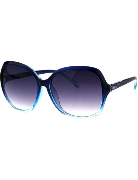 Round Round Square Sunglasses Womens Designer Style Classy Shades UV 400 - Blue (Smoke) - CW18I9QNUN6 $13.19