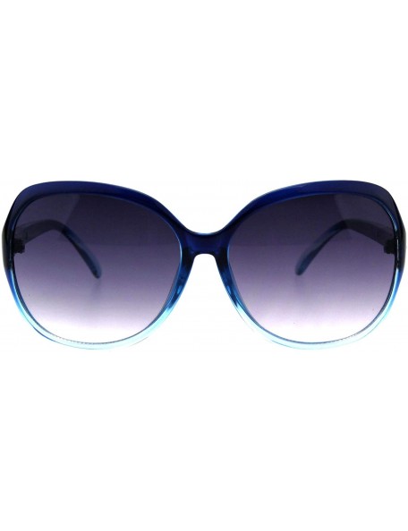 Round Round Square Sunglasses Womens Designer Style Classy Shades UV 400 - Blue (Smoke) - CW18I9QNUN6 $13.19