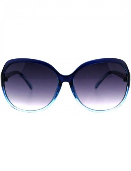 Round Round Square Sunglasses Womens Designer Style Classy Shades UV 400 - Blue (Smoke) - CW18I9QNUN6 $13.19