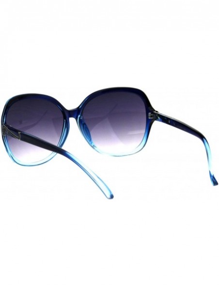 Round Round Square Sunglasses Womens Designer Style Classy Shades UV 400 - Blue (Smoke) - CW18I9QNUN6 $13.19