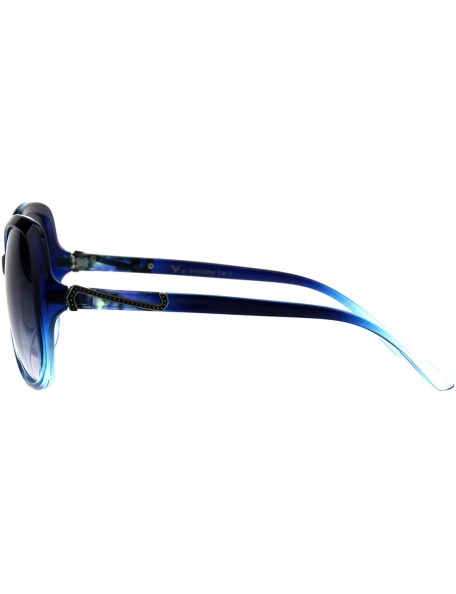 Round Round Square Sunglasses Womens Designer Style Classy Shades UV 400 - Blue (Smoke) - CW18I9QNUN6 $13.19