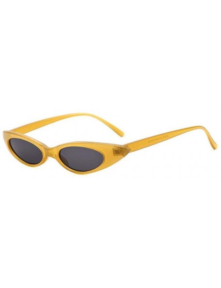 Cat Eye Small Cat Eye Sunglasses Women Brand Designer Retro Cateyes Glasses Black Gray - Orange Gray - C418XE0EMEY $8.87