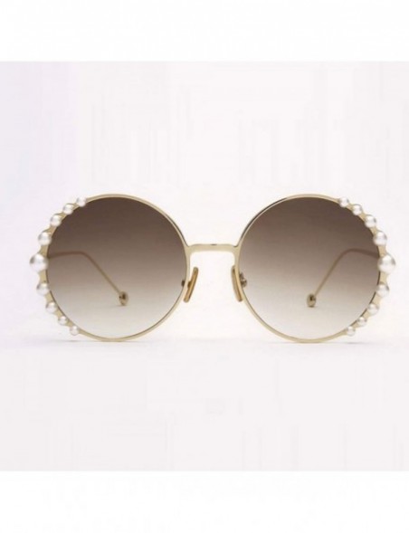 Round Sunglasses UV Proof Delicate Pearl Inlaid - CK18SUM0N6A $53.61