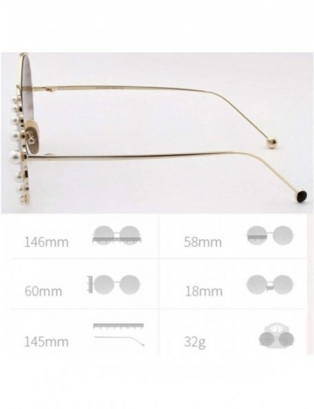 Round Sunglasses UV Proof Delicate Pearl Inlaid - CK18SUM0N6A $53.61