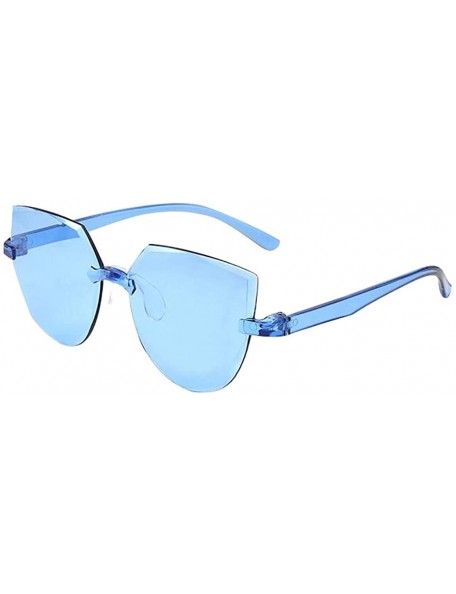 Sport Frameless Multilateral Shaped Sunglasses One Piece Jelly Candy Colorful Unisex - E - CA190MOT9ZN $12.20