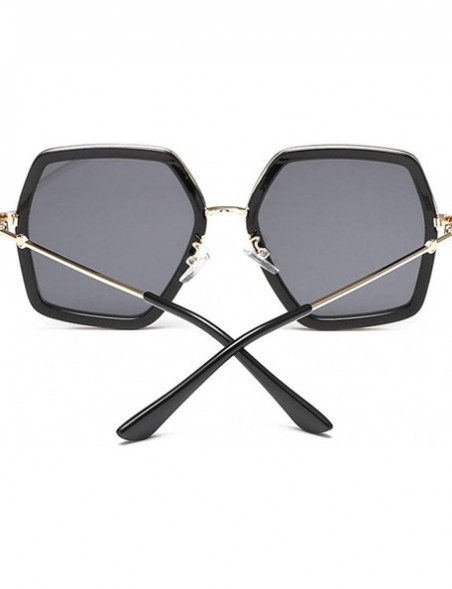 Oversized Men's and Women's Metal Large Frame Sunglasses Unisex Sunglasses 2019 Fashion - Black - CB18TH7ESAO $11.77