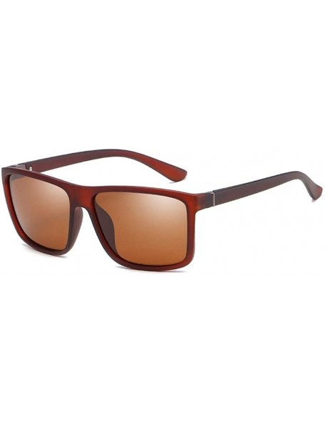 Sport A8714 Rectangle Polarized Sunglasses for Men UV Protection Driving Fishing Sun Glasses HD 62MM - Brown Tea - CU18HZCIQ4...