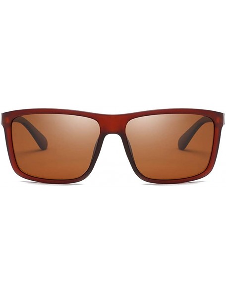 Sport A8714 Rectangle Polarized Sunglasses for Men UV Protection Driving Fishing Sun Glasses HD 62MM - Brown Tea - CU18HZCIQ4...