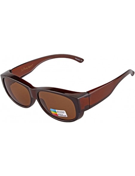 Square Fit Over Glasses Polarized Lenses Sunglasses for Men Women Driving Camping UV400 Protection - Brown - C418SSQ7M4S $11.12