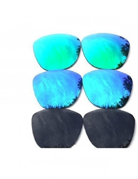 Oversized Replacement Lenses Frogskins Gold&Green Color Polarized 2 Pairs-! - Black&blue&green - CN125VON0CV $16.07