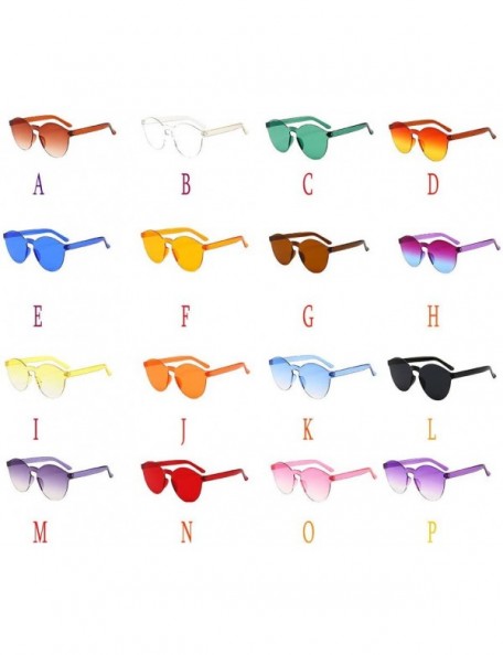 Rimless Rimless Sunglasses Women Transparent Candy Color Tinted Frameless Glasses Eyewear (C) - C - CY1902WS7T6 $11.07