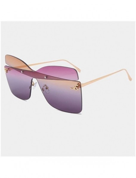 Oversized Oversized Butterfly Shape Women Sunglasses Colorful Trimming Big Box Sun Glasses Pink - C6 - CL198UGLUET $11.39