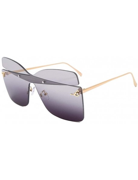 Oversized Oversized Butterfly Shape Women Sunglasses Colorful Trimming Big Box Sun Glasses Pink - C6 - CL198UGLUET $11.39