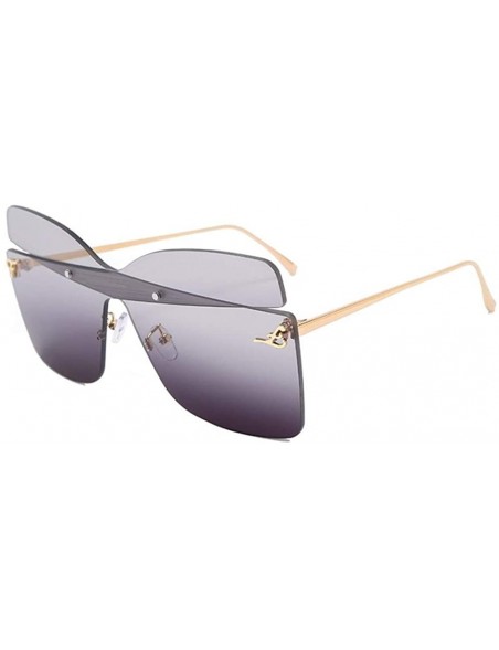 Oversized Oversized Butterfly Shape Women Sunglasses Colorful Trimming Big Box Sun Glasses Pink - C6 - CL198UGLUET $11.39