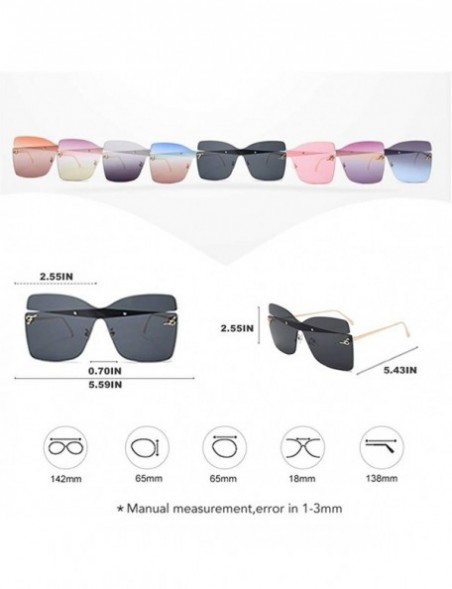 Oversized Oversized Butterfly Shape Women Sunglasses Colorful Trimming Big Box Sun Glasses Pink - C6 - CL198UGLUET $11.39