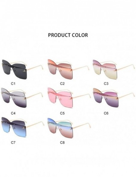 Oversized Oversized Butterfly Shape Women Sunglasses Colorful Trimming Big Box Sun Glasses Pink - C6 - CL198UGLUET $11.39