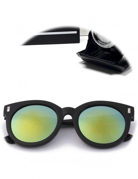 Oversized Classic Retro Reflective Sunglasses for Women Plastic Resin UV400 Sunglasses - Gold - CI18SZU84OX $15.75