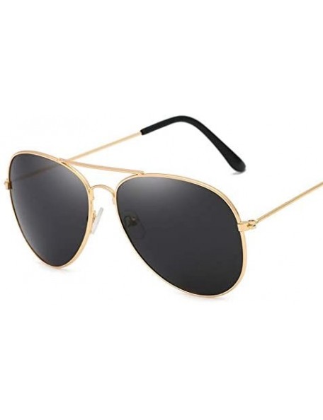 Goggle Ladies Sunglasses Vintage Metal Glasses Shopping Mirror Ladies Sunglasses (Color GoldGray) - Goldgray - CZ198MYO4I2 $2...