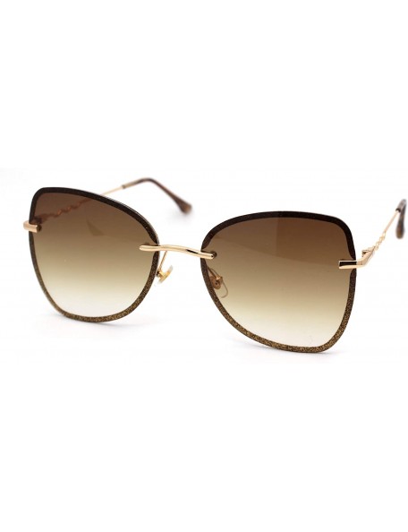 Butterfly Womens Expose Lens Bow Shape Butterfly Chic Sunglasses - Gold Brown - CS18WRED85K $12.91