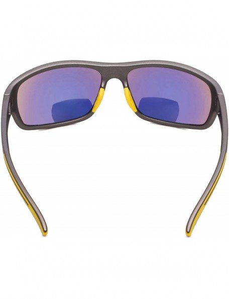 Rectangular Bifocal Sunglasses UV 400 Protection Reading Sunglasses - Gold-mirror - CV18N0S5S0H $10.38